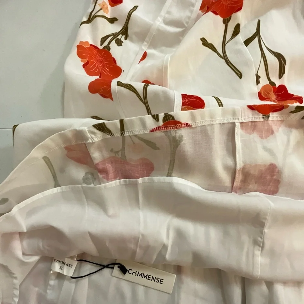 [Commense] Floral Cut-Out Tie-Back Flower MaxiDress NWT - Picture 11 of 13